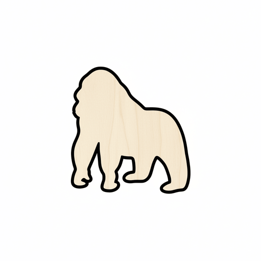 Wood Gorilla – Wildlife Craft Shapes | Sanded Wooden Animal Cutouts Blank Door Hanger Wooden Cutout Cut Outs - Unfinished - NameSigns.com