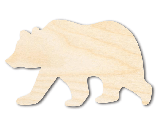 Wood Grizzly Bear – Large Rustic Wood Craft Cutout for DIY Projects Blank Door Hanger Wooden Cutout Cut Outs - Unfinished - NameSigns.com