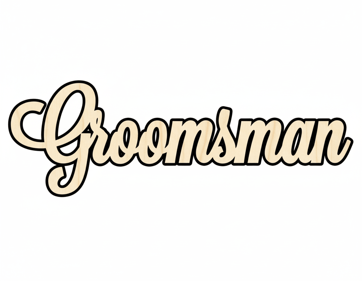 Wood Groomsman Shape - Custom Wood Cutouts | Baltic Birch Plywood Blank Door Hanger Wooden Cutout Cut Outs - Unfinished - NameSigns.com