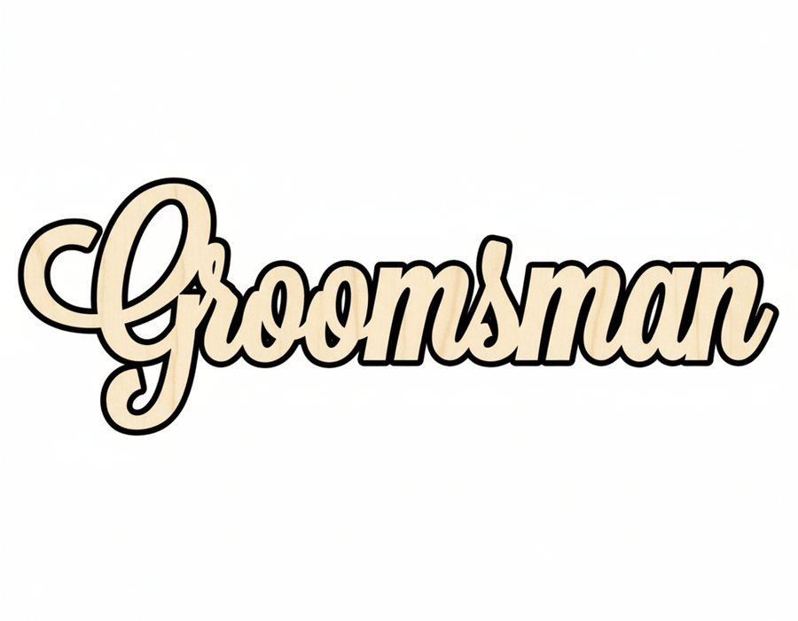 Wood Groomsman Shape - Custom Wood Cutouts | Baltic Birch Plywood Blank Door Hanger Wooden Cutout Cut Outs - Unfinished - NameSigns.com