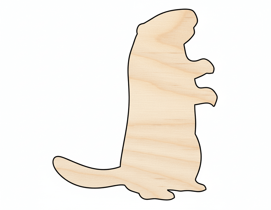 Wood Groundhog | Large Baltic Birch Wood Cutout for DIY Crafts Blank Door Hanger Wooden Cutout Cut Outs - Unfinished - NameSigns.com