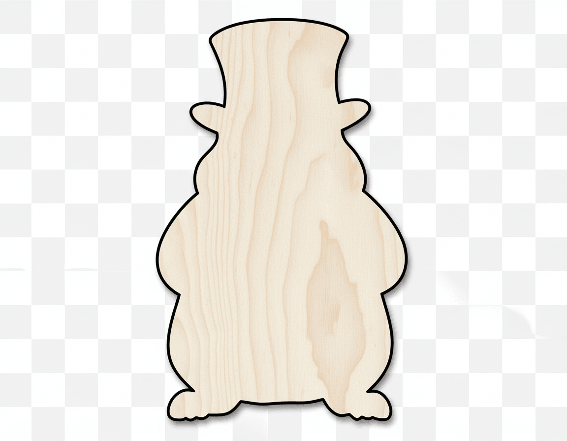 Wood Groundhog | Paintable Wood Shape Up to 46" | DIY Craft Cutout Blank Door Hanger Wooden Cutout Cut Outs - Unfinished - NameSigns.com