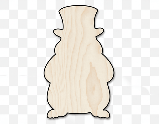 Wood Groundhog | Paintable Wood Shape Up to 46" | DIY Craft Cutout Blank Door Hanger Wooden Cutout Cut Outs - Unfinished - NameSigns.com