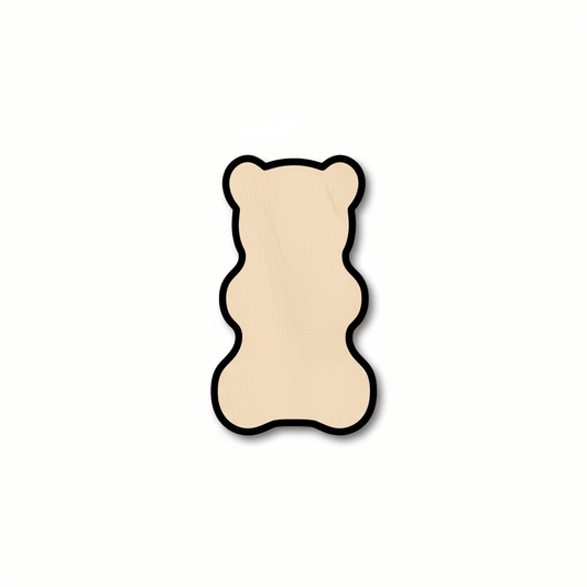 Wood Gummy Bear – Custom Wooden Craft Shapes | Baltic Birch Plywood Blank Door Hanger Wooden Cutout Cut Outs - Unfinished - NameSigns.com