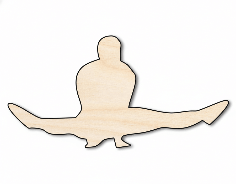 Wood Gymnast Press Up Shape DIY Craft Cutout Blank Door Hanger Wooden Cutout Cut Outs - Unfinished - NameSigns.com