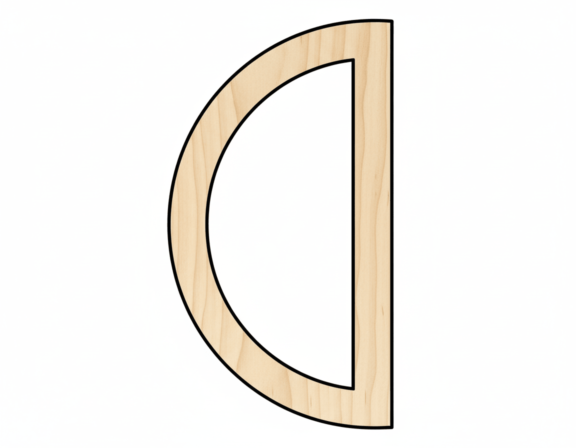 Wood Half Circle Outline Shape DIY Craft Cutout Blank Door Hanger Wooden Cutout Cut Outs - Unfinished - NameSigns.com