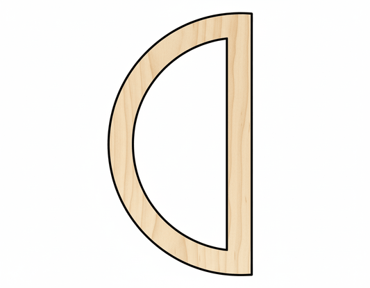Wood Half Circle Outline Shape DIY Craft Cutout Blank Door Hanger Wooden Cutout Cut Outs - Unfinished - NameSigns.com