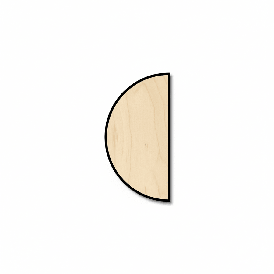 Wood Half Semi Circle Shape - Craft - Blank Door Hanger Wooden Cutout Cut Outs - Unfinished - NameSigns.com