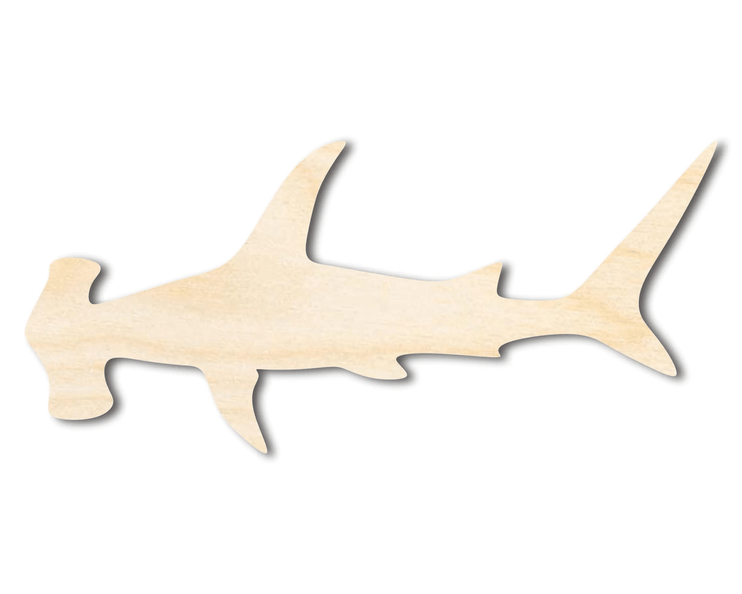 Wood Hammerhead – Large Wood Craft Cutout with Natural Finish Blank Door Hanger Wooden Cutout Cut Outs - Unfinished - NameSigns.com