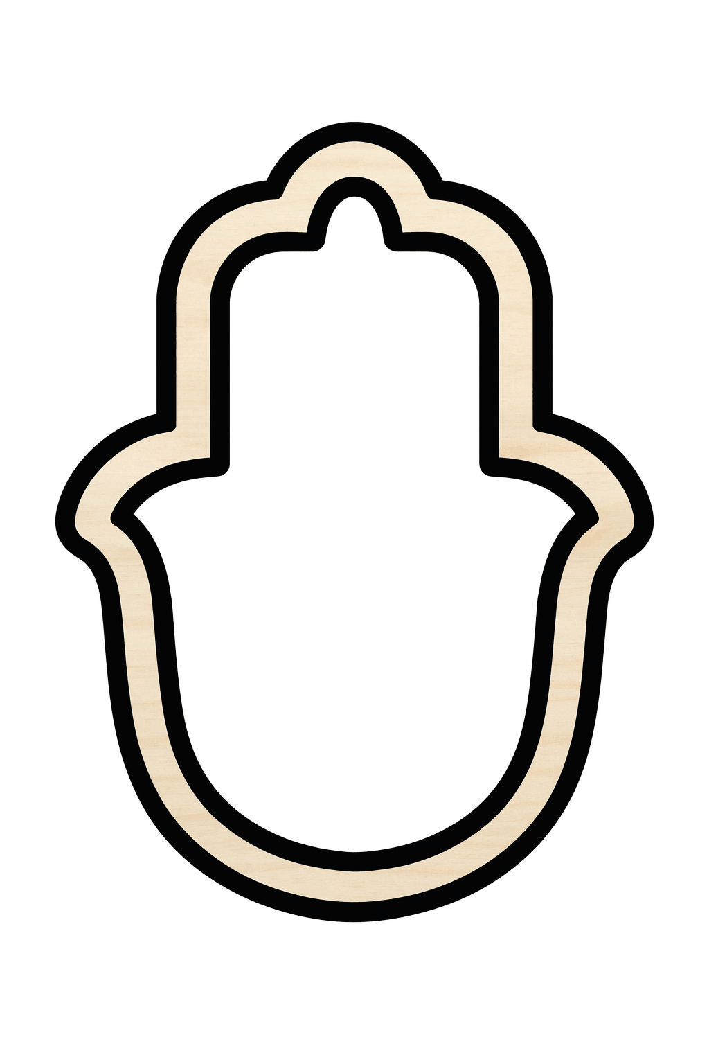 Wood Hamsa Outline Shape DIY Craft Cutout Blank Door Hanger Wooden Cutout Cut Outs - Unfinished - NameSigns.com