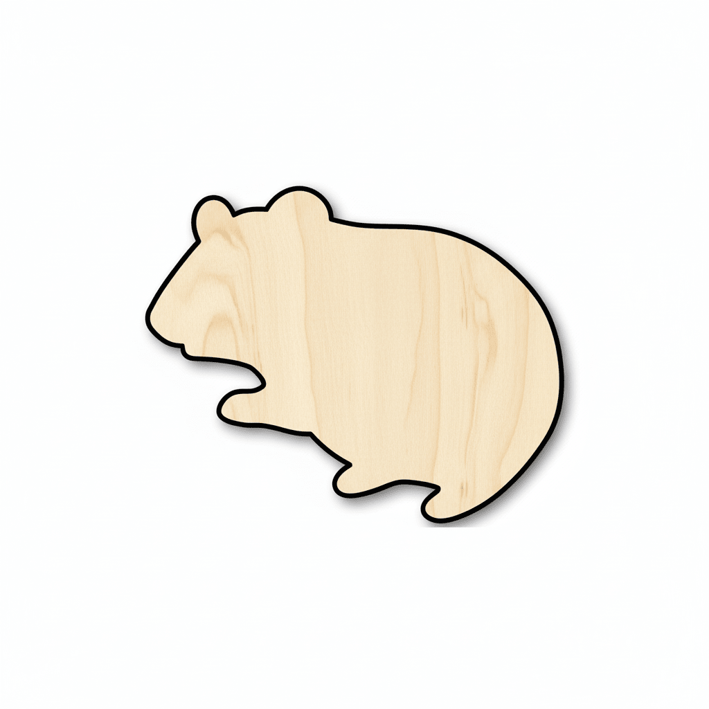 Wood Hamster - Wooden Hamster Cutout DIY Animal Craft Project 46" Blank Door Hanger Wooden Cutout Cut Outs - Unfinished - NameSigns.com