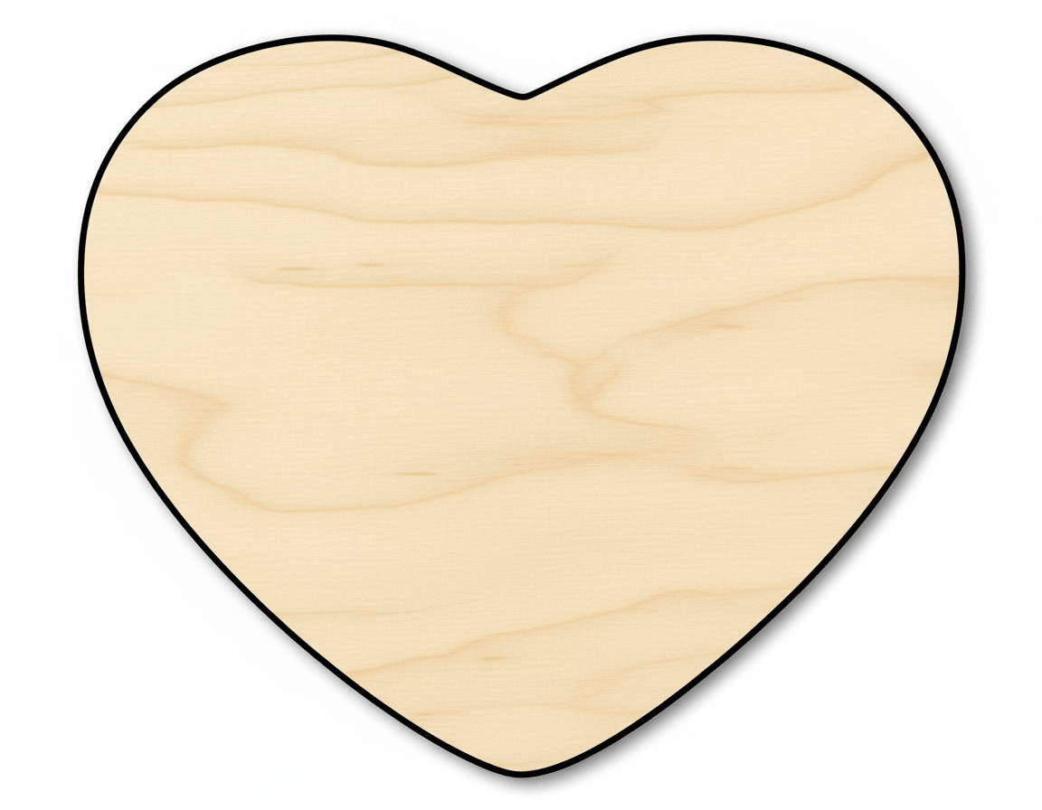 Wood Heart | Baltic Birch Plywood Marshmallow Heart Silhouette for DIY Crafts Blank Door Hanger Wooden Cutout Cut Outs - Unfinished - NameSigns.com