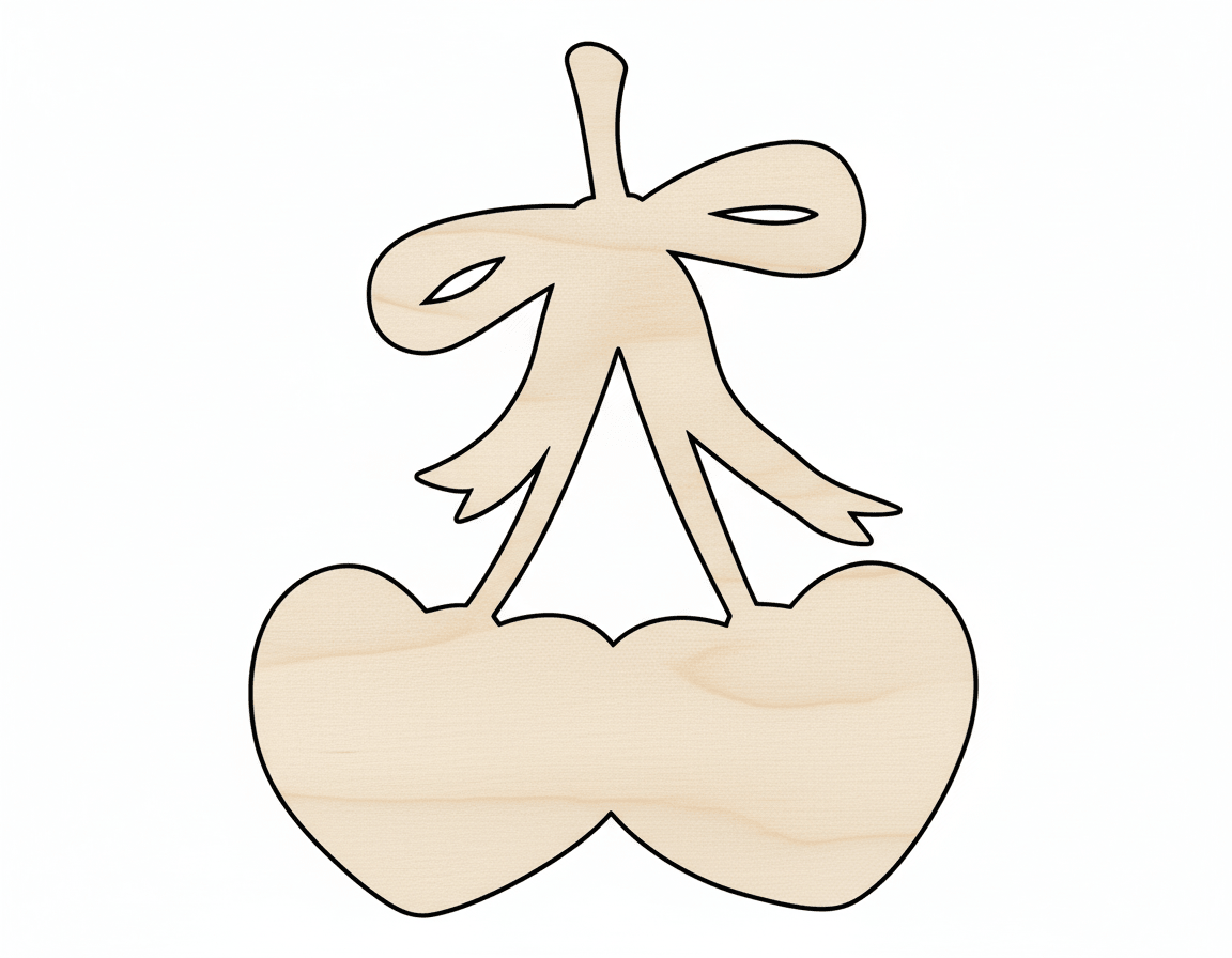 Wood Heart - Cherry Shaped Cutout | Custom Wood Craft Cutouts Blank Door Hanger Wooden Cutout Cut Outs - Unfinished - NameSigns.com