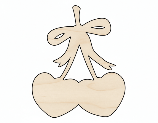 Wood Heart - Cherry Shaped Cutout | Custom Wood Craft Cutouts Blank Door Hanger Wooden Cutout Cut Outs - Unfinished - NameSigns.com