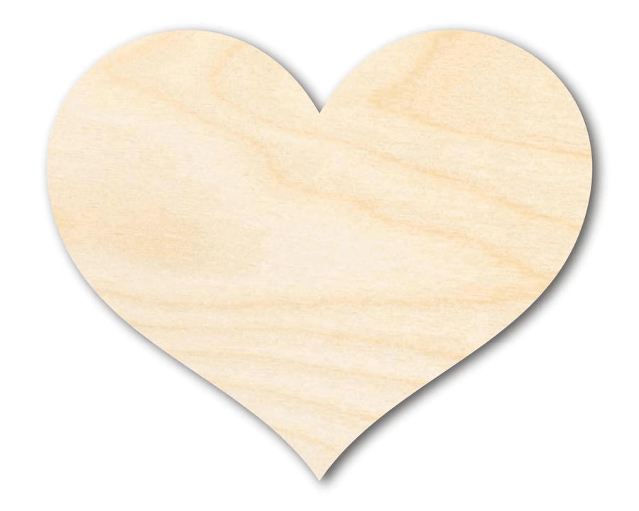 Wood Heart – Classic DIY Wooden Heart Craft Cutout for Projects Blank Door Hanger Wooden Cutout Cut Outs - Unfinished - NameSigns.com