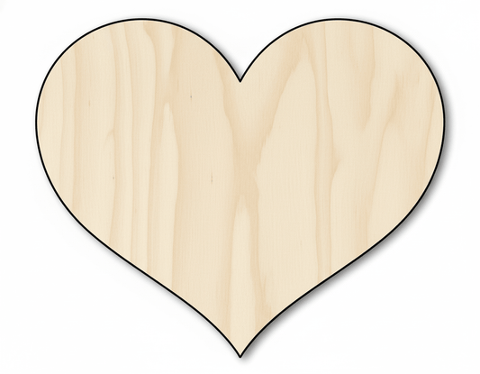 Wood Heart - Custom Craft Cutout | Valentines Day Decor & Wedding Centerpiece Blank Door Hanger Wooden Cutout Cut Outs - Unfinished - NameSigns.com