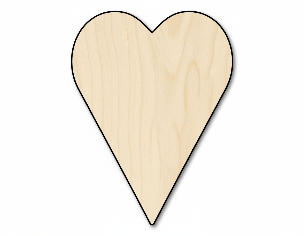 Wood Heart | Custom Wood Cutout – Tall Heart Shape for DIY Decor Blank Door Hanger Wooden Cutout Cut Outs - Unfinished - NameSigns.com