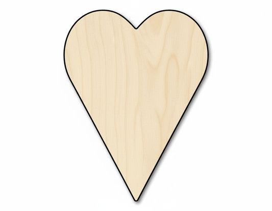 Wood Heart | Custom Wood Cutout – Tall Heart Shape for DIY Decor Blank Door Hanger Wooden Cutout Cut Outs - Unfinished - NameSigns.com