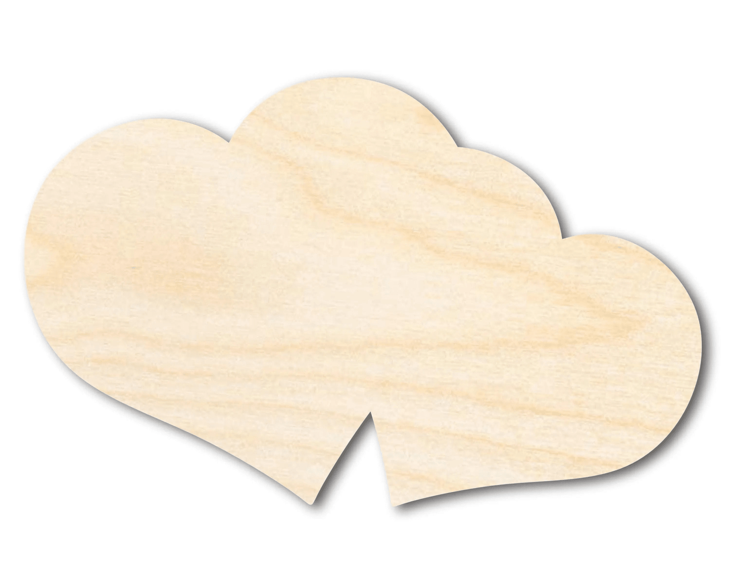 Wood Heart – Double Heart Shape Cutout | DIY Wood Craft Supplies Blank Door Hanger Wooden Cutout Cut Outs - Unfinished - NameSigns.com