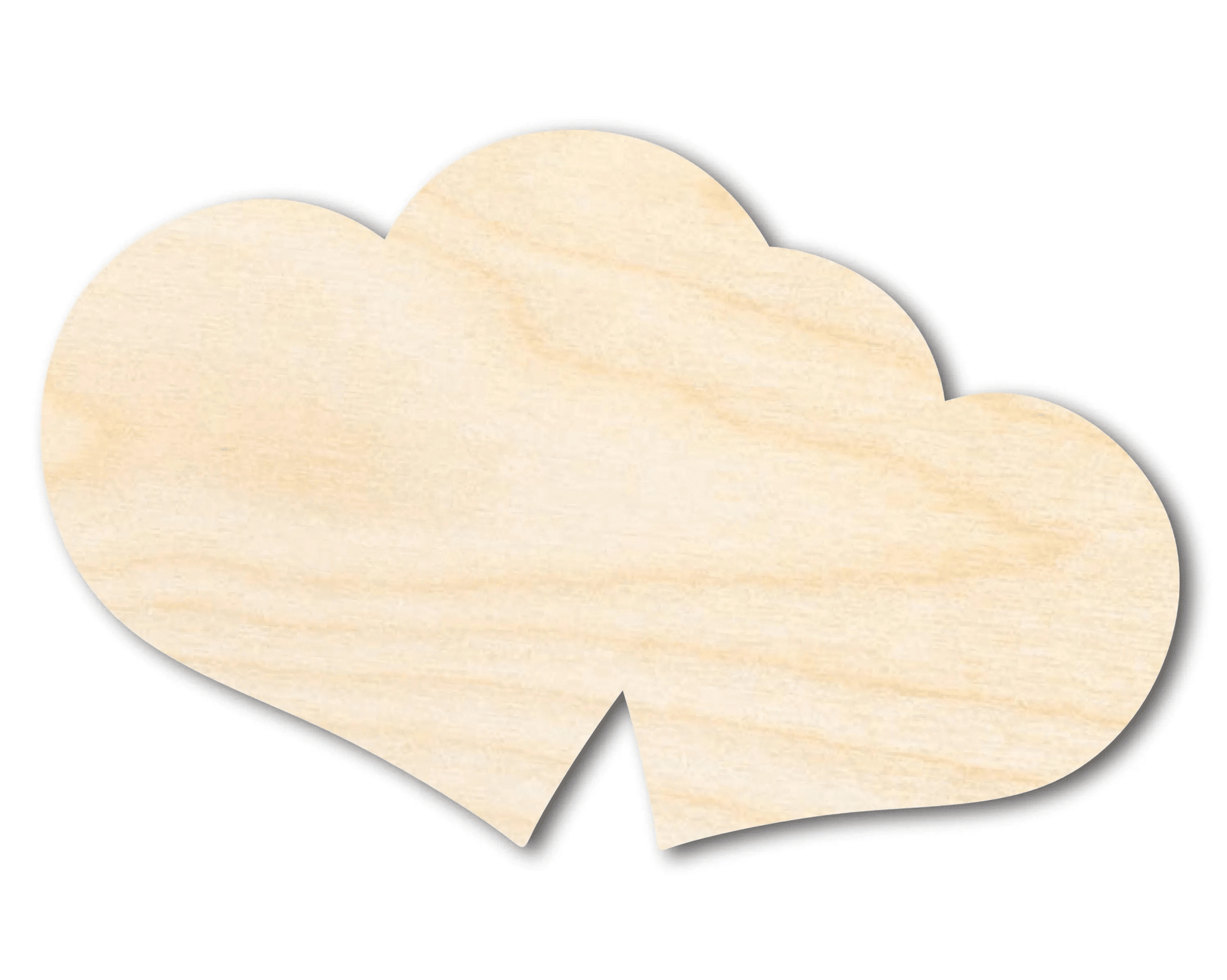 Wood Heart – Double Heart Shape Cutout | DIY Wood Craft Supplies Blank Door Hanger Wooden Cutout Cut Outs - Unfinished - NameSigns.com