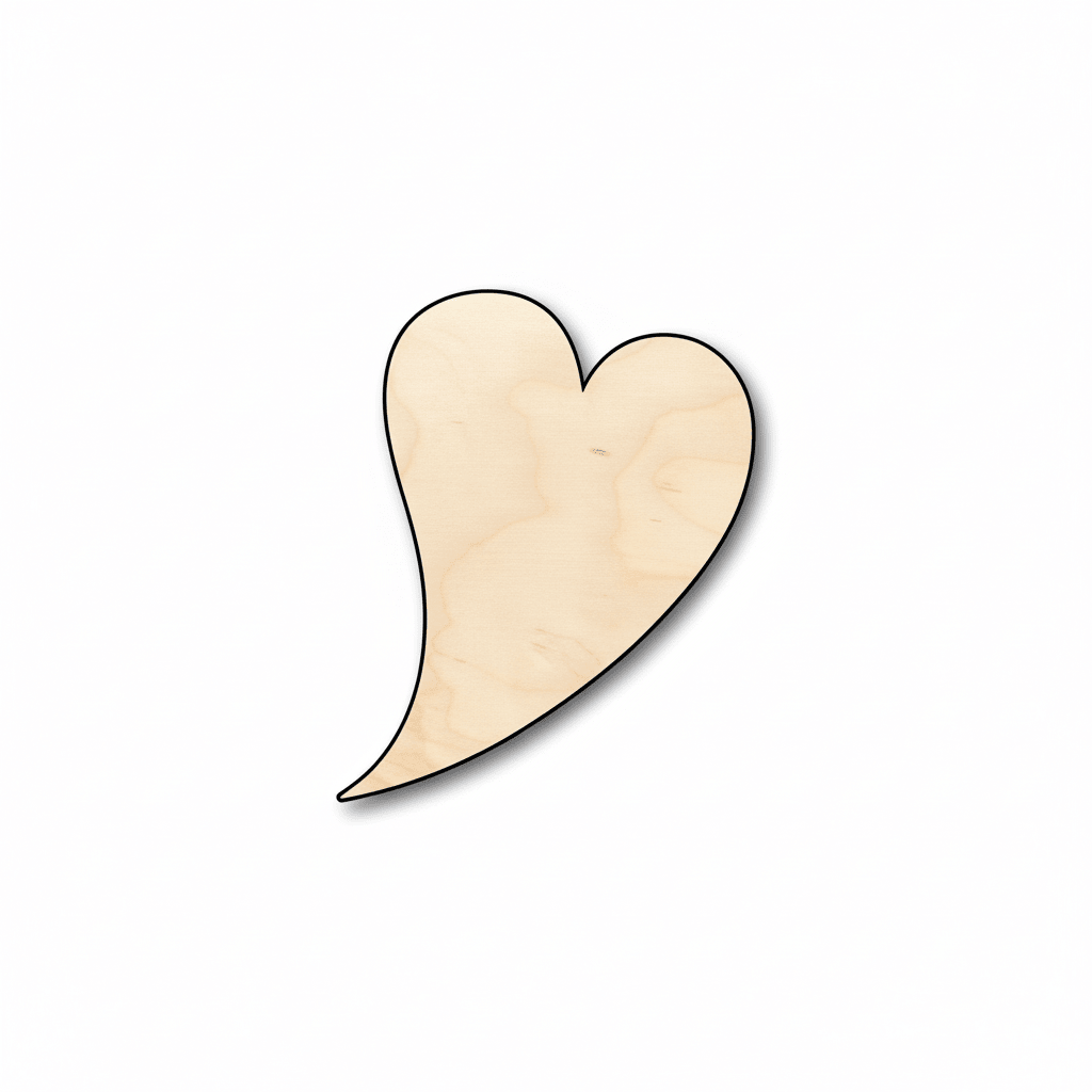 Wood Heart | Flying Shape - Baltic Birch Plywood Craft Blanks Blank Door Hanger Wooden Cutout Cut Outs - Unfinished - NameSigns.com