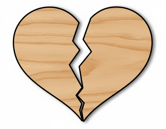 Wood Heart - Handmade Craft Supplies | Baltic Birch Wood Cutout Blank Door Hanger Wooden Cutout Cut Outs - Unfinished - NameSigns.com