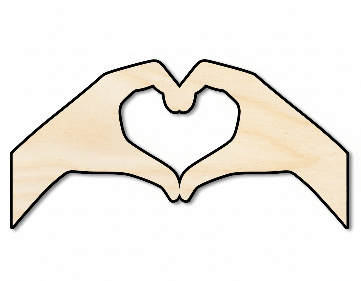 Wood Heart | Large Hand Shaped Cutout for Resin Pouring Craft Blank Door Hanger Wooden Cutout Cut Outs - Unfinished - NameSigns.com