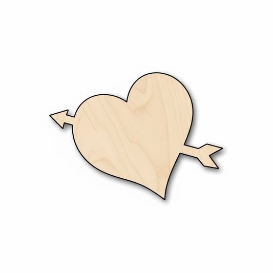 Wood Heart – Laser Cut Wood Shapes | Heart Arrow Decoration Blank Door Hanger Wooden Cutout Cut Outs - Unfinished - NameSigns.com