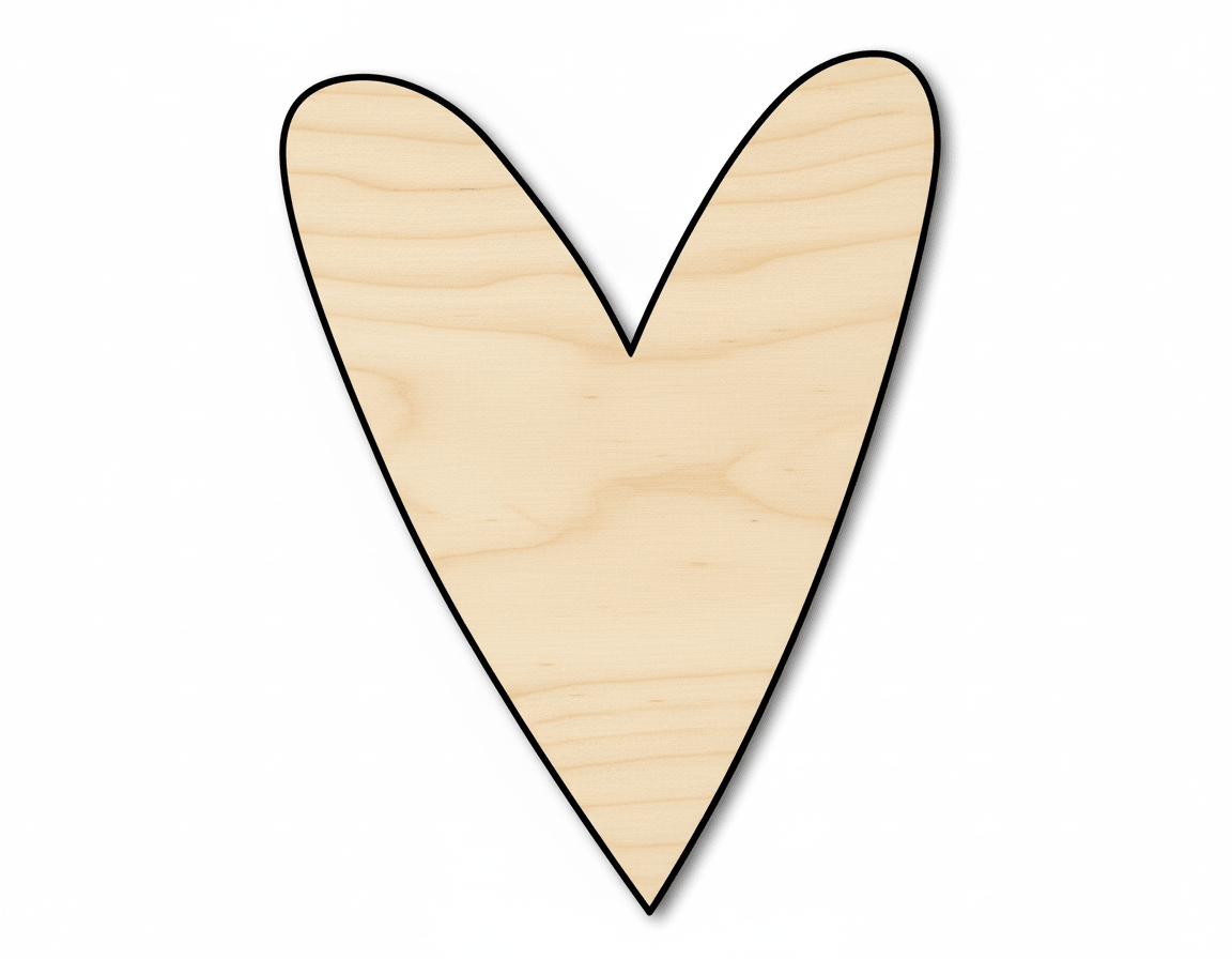 Wood Heart – Primitive Heart Shape Cutout Up to 46" for DIY Crafts Blank Door Hanger Wooden Cutout Cut Outs - Unfinished - NameSigns.com