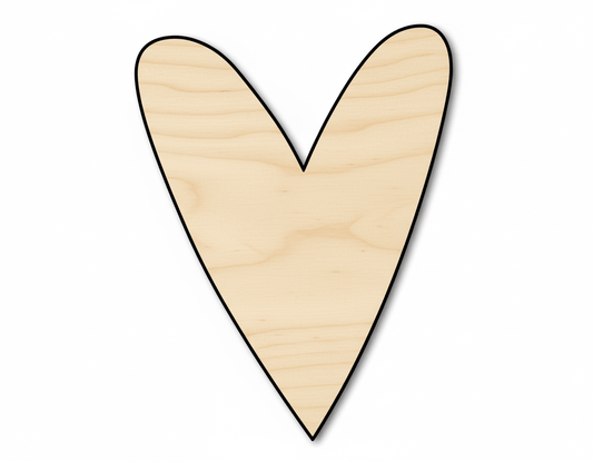 Wood Heart – Primitive Heart Shape Cutout Up to 46" for DIY Crafts Blank Door Hanger Wooden Cutout Cut Outs - Unfinished - NameSigns.com