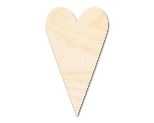 Wood Heart – Tall Classic Heart Shape Wooden Art Cutout for DIY Crafts Blank Door Hanger Wooden Cutout Cut Outs - Unfinished - NameSigns.com