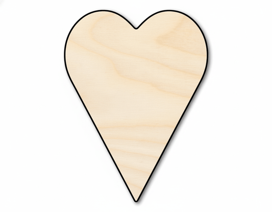 Wood Heart - Tall Heart Shape Cutout Up to 46" | DIY Craft Supplies Blank Door Hanger Wooden Cutout Cut Outs - Unfinished - NameSigns.com