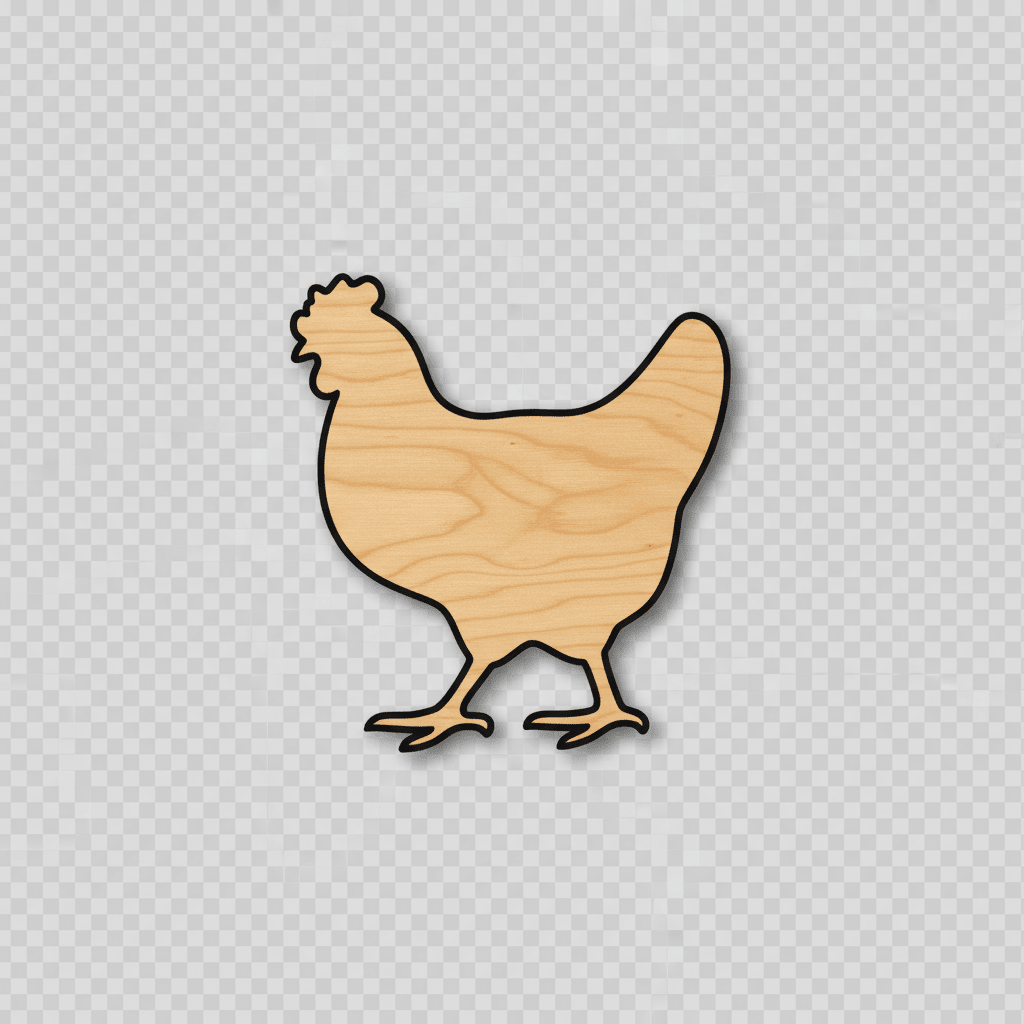 Wood Hen | Rustic Farm Animal Cutout - DIY Wooden Craft Shapes 46" Blank Door Hanger Wooden Cutout Cut Outs - Unfinished - NameSigns.com
