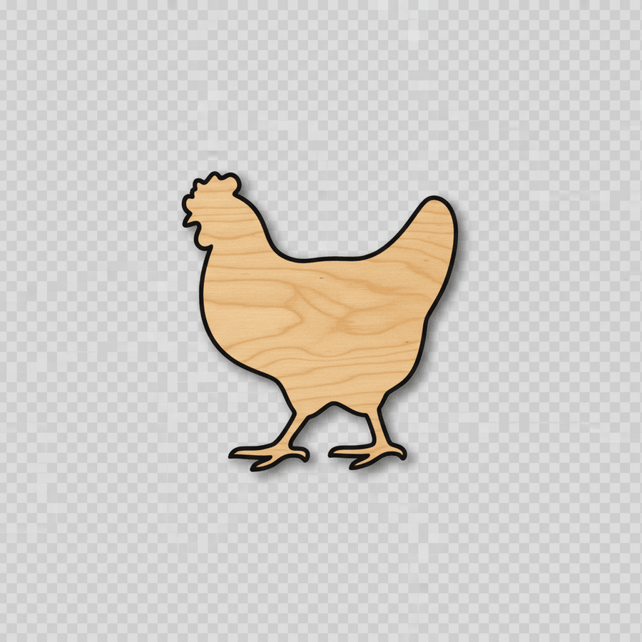 Wood Hen | Rustic Farm Animal Cutout - DIY Wooden Craft Shapes 46" Blank Door Hanger Wooden Cutout Cut Outs - Unfinished - NameSigns.com