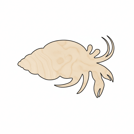 Wood Hermit Crab Baltic Birch Plywood Cutout – Nautical Decor Art Blank Door Hanger Wooden Cutout Cut Outs - Unfinished - NameSigns.com