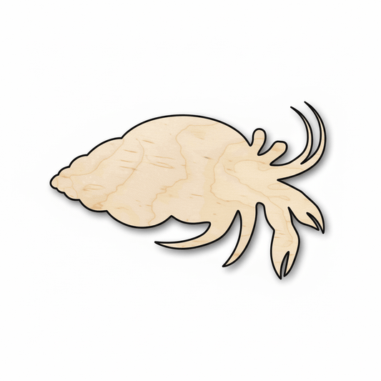 Wood Hermit Crab – Baltic Birch Plywood Nautical Wood Cutouts Blank Door Hanger Wooden Cutout Cut Outs - Unfinished - NameSigns.com