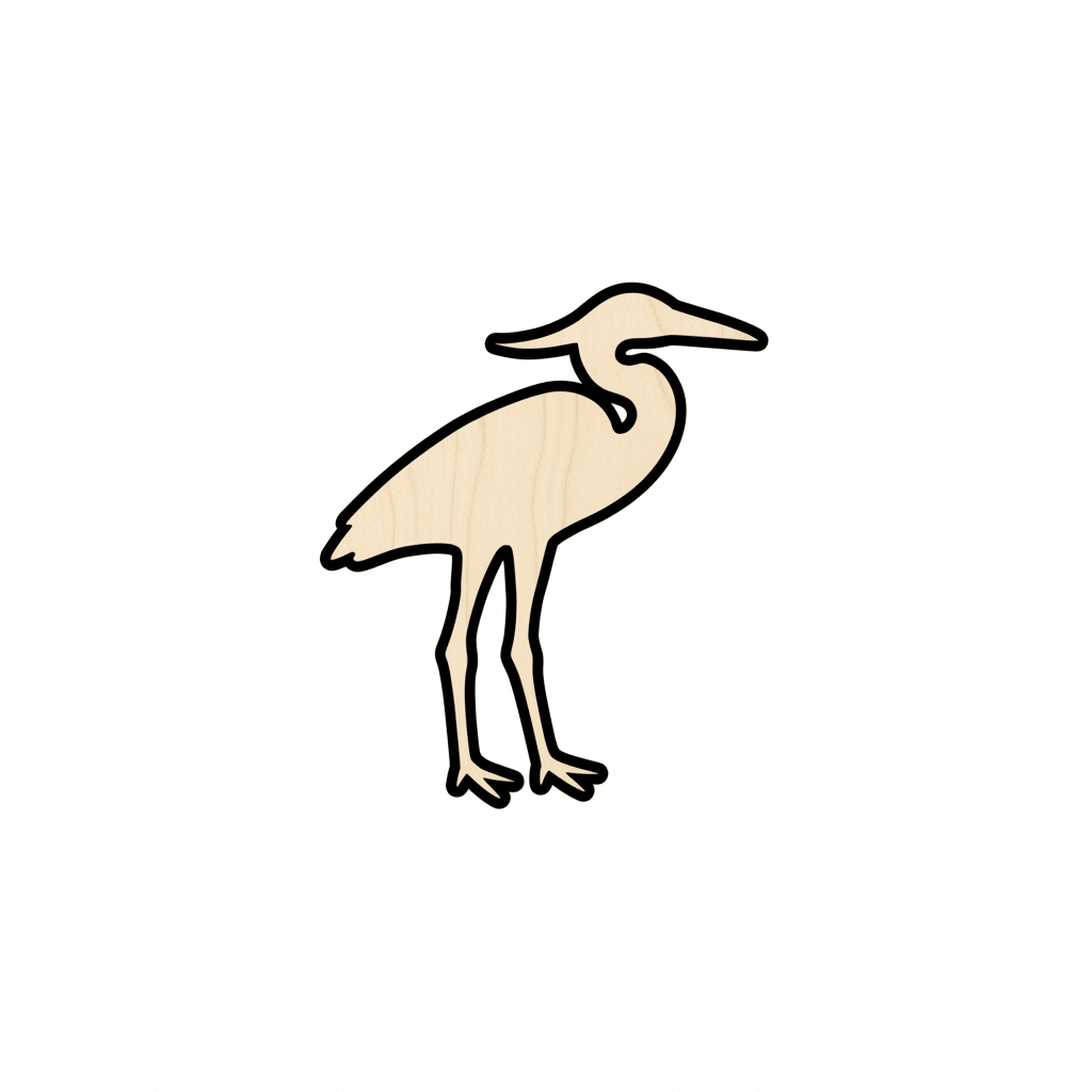Wood Heron – Wildlife Wood Craft | DIY Bird Silhouette Cutout 46" Blank Door Hanger Wooden Cutout Cut Outs - Unfinished - NameSigns.com