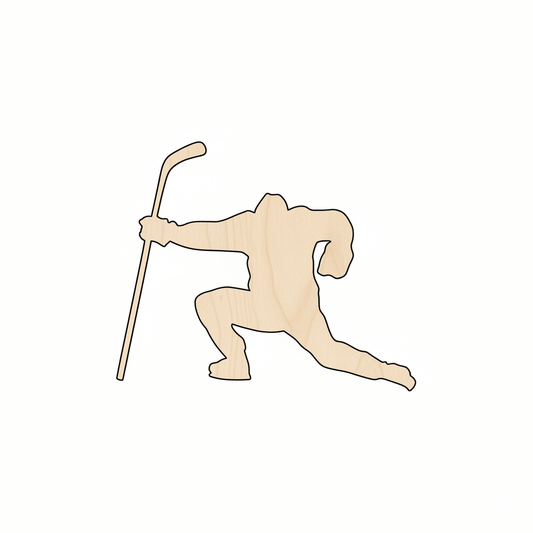 Wood Hockey Shape – Baltic Birch Plywood Craft Shapes | Sanded Natural Wood Decor Blank Door Hanger Wooden Cutout Cut Outs - Unfinished - NameSigns.com