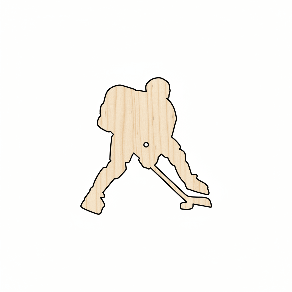 Wood Hockey Shape | Laser Cut Baltic Birch Plywood Craft Blanks 8x6 Blank Door Hanger Wooden Cutout Cut Outs - Unfinished - NameSigns.com