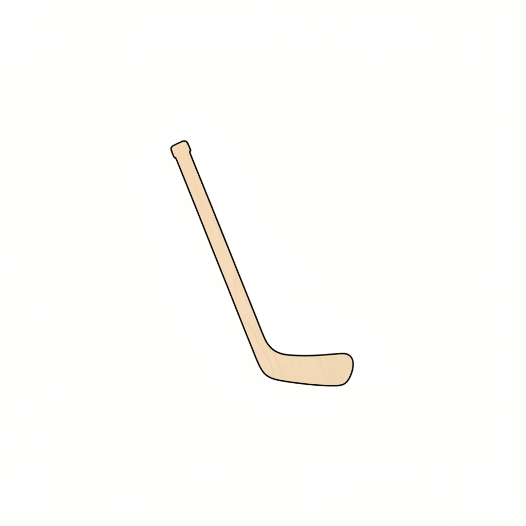 Wood Hockey Stick – Baltic Birch Plywood Laser Cut Wood Craft Shape Blank Door Hanger Wooden Cutout Cut Outs - Unfinished - NameSigns.com