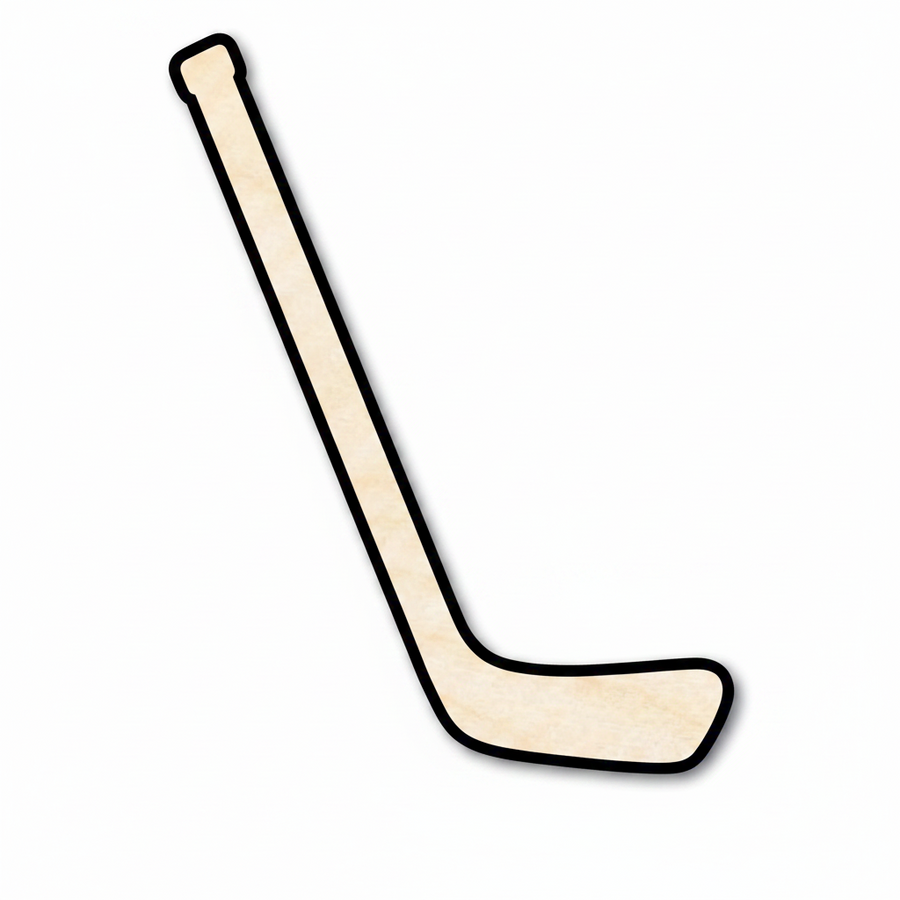 Wood Hockey Stick – Large Laser Cut Wood Craft Cutout for DIY Crafts Blank Door Hanger Wooden Cutout Cut Outs - Unfinished - NameSigns.com