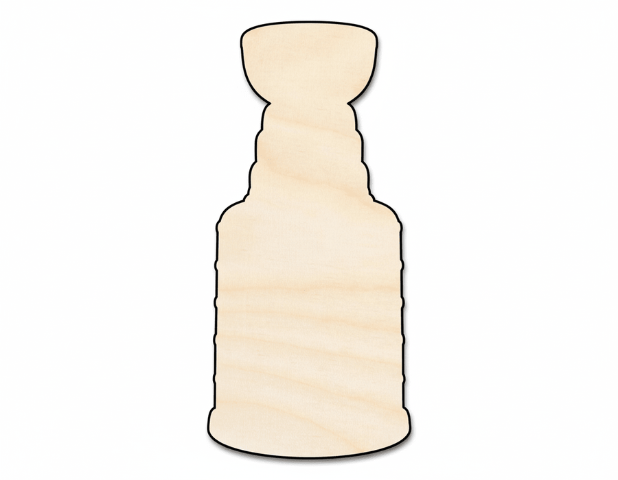 Wood Hockey Trophy Shape DIY Craft Cutout Blank Door Hanger Wooden Cutout Cut Outs - Unfinished - NameSigns.com