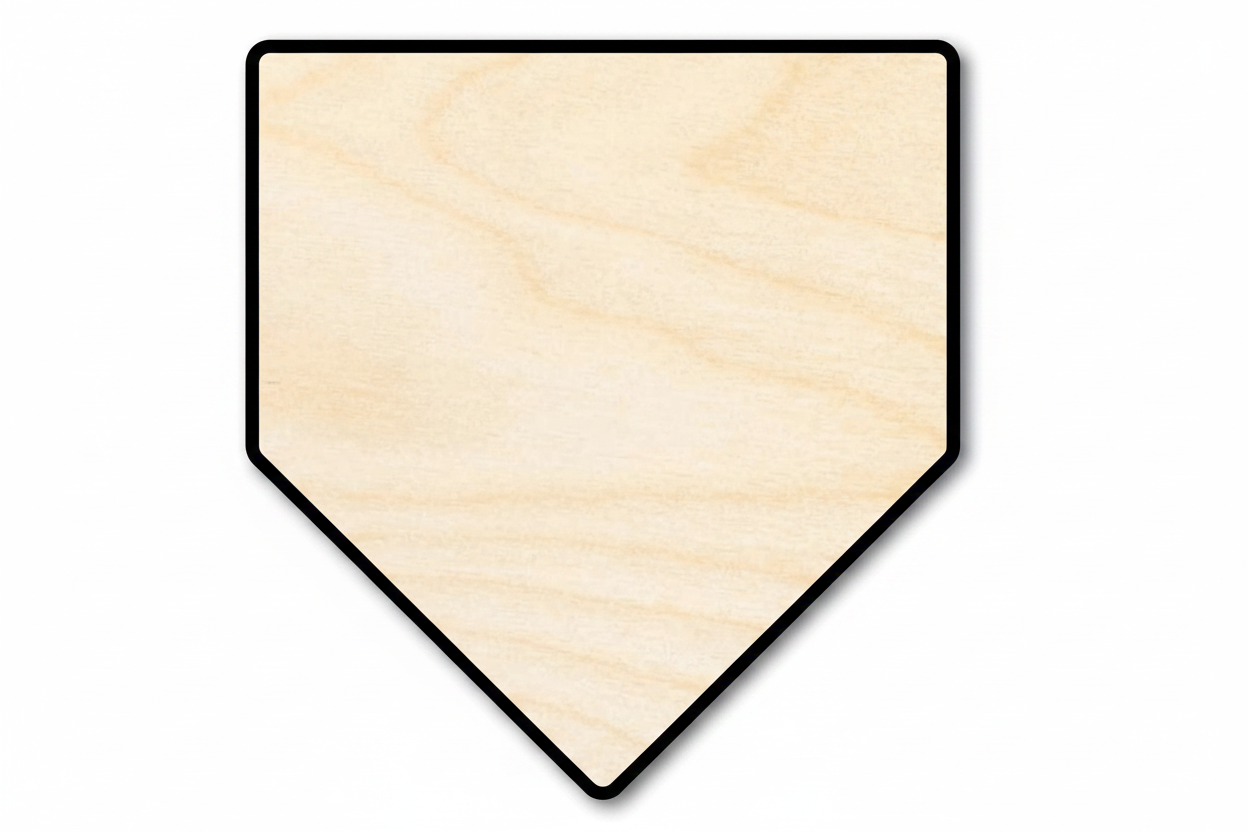 Wood Home Plate – Wood Base | Baseball Diamond Cutout Craft Shape Blank Door Hanger Wooden Cutout Cut Outs - Unfinished - NameSigns.com