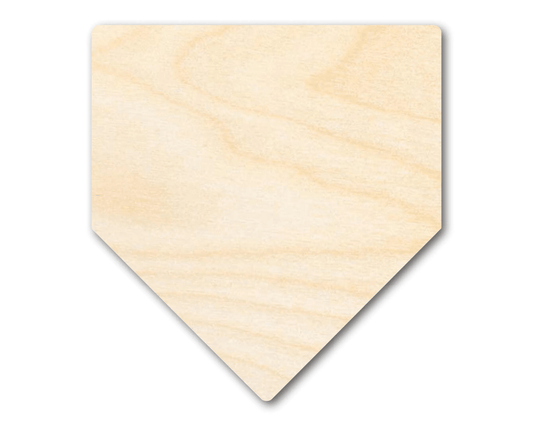 Wood Home Plate – Wood Base | Baseball Diamond Cutout Craft Shape Blank Door Hanger Wooden Cutout Cut Outs - Unfinished - NameSigns.com