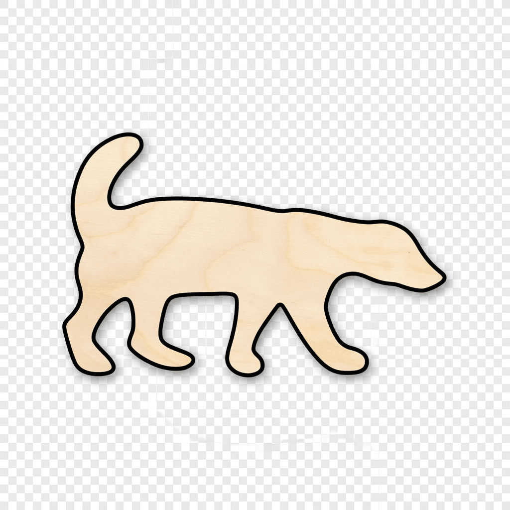 Wood Honey Badger – Handmade Wooden Animal Silhouette | Baltic Birch Plywood Blank Door Hanger Wooden Cutout Cut Outs - Unfinished - NameSigns.com