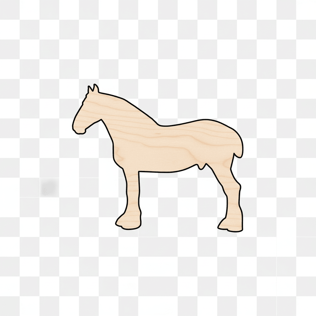 Wood Horse - Clydesdale Silhouette Craft Shape Up to 46" | DIY Wood Art Blank Door Hanger Wooden Cutout Cut Outs - Unfinished - NameSigns.com