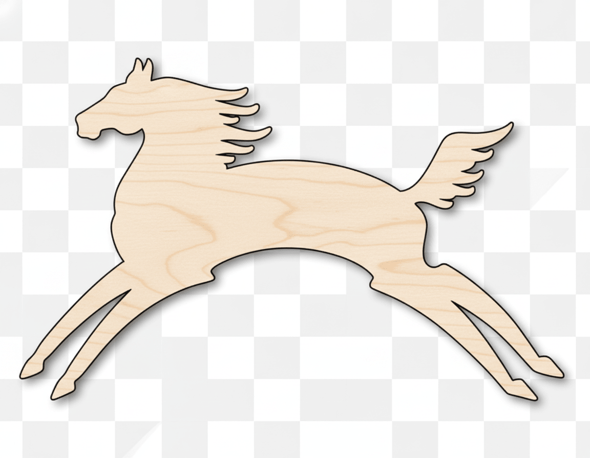 Wood Horse Cutout - Baltic Birch Silhouette for DIY Wood Art Blank Door Hanger Wooden Cutout Cut Outs - Unfinished - NameSigns.com