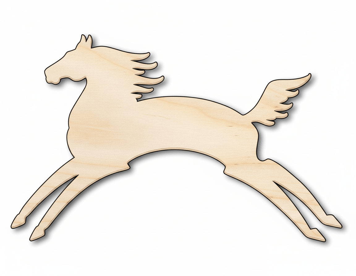 Wood Horse Cutout - Baltic Birch Silhouette for Native Crafts - NameSigns.com