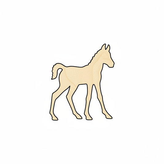 Wood Horse | DIY Wooden Decor Foal Shape - Laser Cut Wood Art 46" Blank Door Hanger Wooden Cutout Cut Outs - Unfinished - NameSigns.com