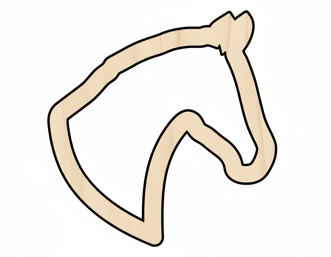 Wood Horse Outline Shape DIY Craft Cutout Blank Door Hanger Wooden Cutout Cut Outs - Unfinished - NameSigns.com